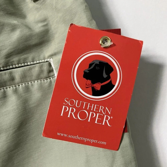 NWT Southern Proper Shorts Mens Tan Khaki Flat Front Small - Picture 3 of 6